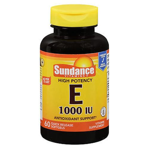 Sundance Vitamins High Potency E Vitamin Quick Release Softgels 60 Cápsulas Da Sundance Pacote