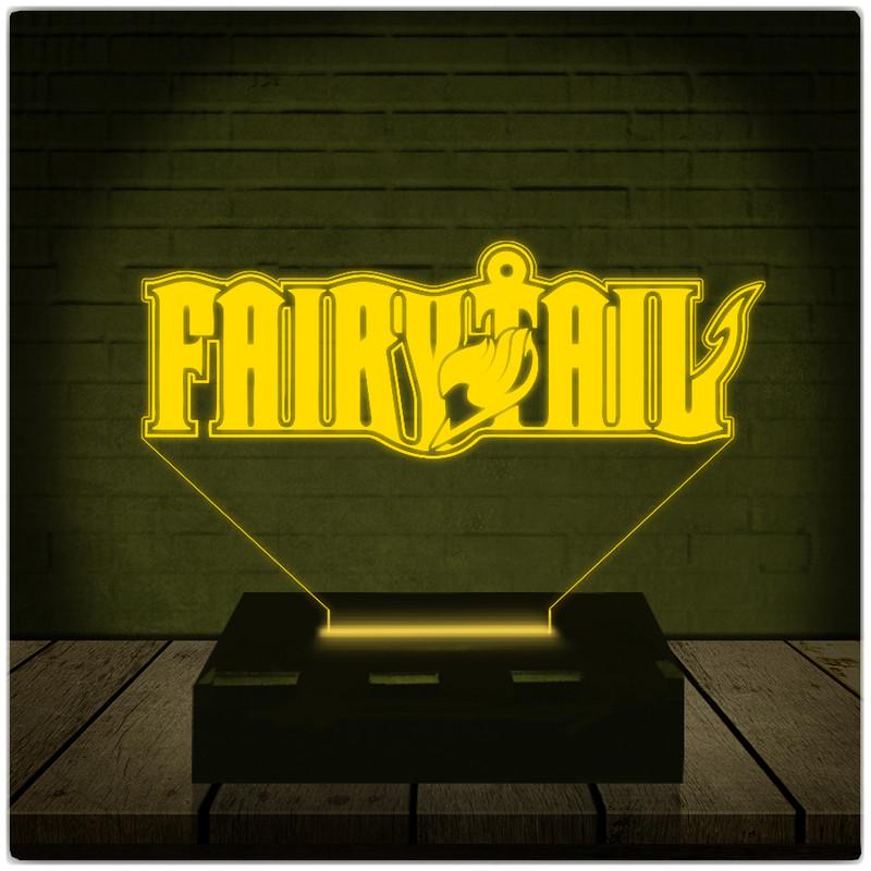 Luminária Led 3d Fairy Tail Happy Abajur - Amarelo - Carrefour