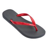 Chinelo Masculino Ipanema Grafite com Vermelho 41-42