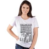 Blusa Feminina Manga Curta Branca - Estampa Cão ANIMI