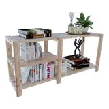 Movel Em Madeira Pinus Organizadora De Livros 3 Prateleiras