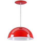 Pendente Meia Lua 34cm Luminária Alumínio Vermelho - Rei da Iluminação