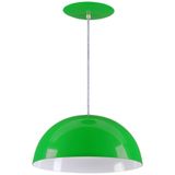 Pendente Meia Lua 34cm Luminária Alumínio Verde - Rei da Iluminação