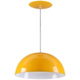 Pendente Meia Lua 40cm Luminária Alumínio Amarelo - Rei da Iluminação