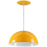 Pendente Meia Lua 50cm Luminária Alumínio Amarelo - Rei da Iluminação