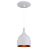 Pendente Gota Teat Luminária Lustre Alumínio Branco Textura C/ Cobre - Rei Da Iluminação