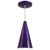 Pendente Cone Luminária Lustre Alumínio Roxo Verniz - Rei Da Iluminação