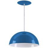 Pendente Meia Lua 40cm Luminária Alumínio Azul Royal - Rei da Iluminação