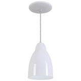 Pendente Bala Luminária Lustre Alumínio Branco Brilhante - Rei Da Iluminação