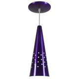 Pendente Cone Furado Luminária Lustre Alumínio Roxo Verniz - Rei Da Iluminação