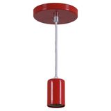 Pendente Copinho Soquete Luminária Lustre Alumínio Vermelho - Rei Da Iluminação