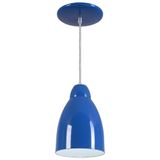 Pendente Bala Luminária Lustre Alumínio Azul Royal - Rei Da Iluminação