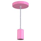 Pendente Copinho Soquete Luminária Lustre Alumínio Rosa - Rei Da Iluminação