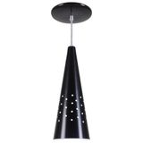 Pendente Cone Furado Luminária Lustre Alumínio Preto Fosco - Rei Da Iluminação