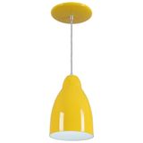 Pendente Bala Luminária Lustre Alumínio Amarelo - Rei Da Iluminação