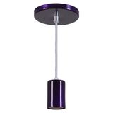 Pendente Copinho Soquete Luminária Lustre Alumínio Roxo Verniz - Rei Da Iluminação