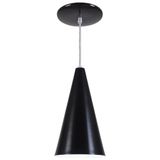 Pendente Cone Luminária Lustre Alumínio Preto Fosco - Rei Da Iluminação