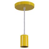 Pendente Copinho Soquete Luminária Lustre Alumínio Amarelo - Rei Da Iluminação