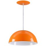 Pendente Meia Lua 34cm Luminária Alumínio Laranja - Rei da Iluminação