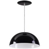 Pendente Meia Lua 34cm Luminária Alumínio Preto Fosco - Rei da Iluminação