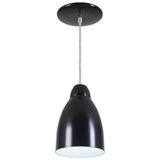 Pendente Bala Luminária Lustre Alumínio Preto Fosco - Rei Da Iluminação