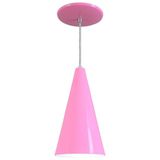 Pendente Cone Luminária Lustre Alumínio Rosa - Rei Da Iluminação