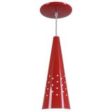 Pendente Cone Furado Luminária Lustre Alumínio Vermelho - Rei Da Iluminação