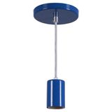 Pendente Copinho Soquete Luminária Lustre Alumínio Azul Royal - Rei Da Iluminação