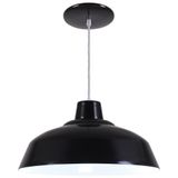 Pendente Retrô 34cm Luminária Lustre Alumínio Preto Fosco - Rei Da Iluminação