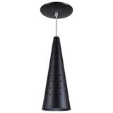 Pendente Cone Furado Luminária Lustre Alumínio Preto Textura - Rei Da Iluminação