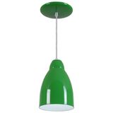 Pendente Bala Luminária Lustre Alumínio Verde - Rei Da Iluminação