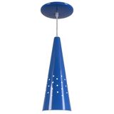 Pendente Cone Furado Luminária Lustre Alumínio Azul Royal - Rei Da Iluminação