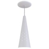 Pendente Cone Furado Luminária Lustre Alumínio Branco Textura - Rei Da Iluminação