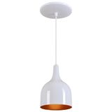 Pendente Gota Teat Luminária Lustre Alumínio Branco Brilhante C/ Cobre - Rei Da Iluminação