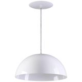 Pendente Meia Lua 34cm Luminária Alumínio Branco Textura - Rei Da Iluminação