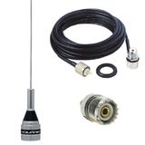 Antena Móvel Vhf 50cm M-300c Cabo Coaxial 3,5mts Adaptador Baofeng Sma Femea x UHF Femea