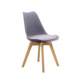 Cadeira Saarinen Wood Com Estofamento Várias Cores Cor:cinza