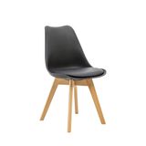 Cadeira Saarinen Wood Com Estofamento Várias Cores Cor:preto