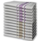 12 Panos De Prato Atoalhado Felpudo Premium 6 Lilás 6 Marrom