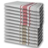 12 Panos De Prato Atoalhado Felpudo Premium 6 Vermelho 6 Marrom