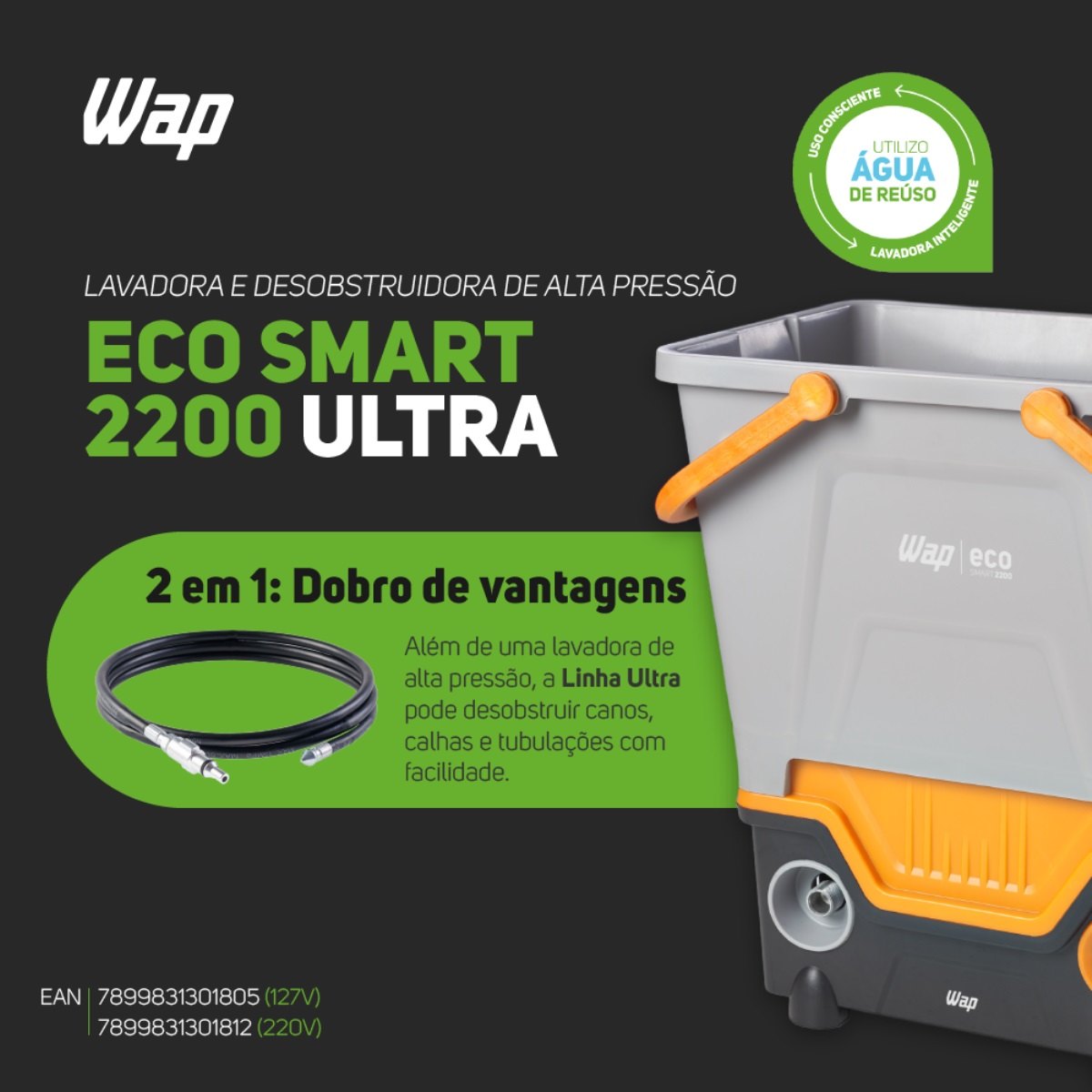 6090052_Lavadora-de-Alta-Pressao-WAP-Eco-Smart-2200-Ultra-Uso-Profissional-Universal-1700Libras-1750W-5m-220V_4_Zoom