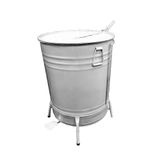 Lixeira De Tambor Em Aço Com Suporte Pedal Branca 70l
