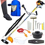 Roçadeira Profissional Lateral Vulcan Vr430s 2t 43cc 1,7hp Com Protetor Auricular, Tornozeleira, Óculos E Perneira De Segurança