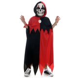 Fantasia Palhaço Preto E Vermelho Túnica Infantil Com Máscara - Halloween P