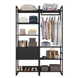 Guarda Roupa Casal Modular Closet Porto - Fitmobel Cor Preto