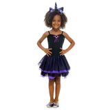 Fantasia Bruxa Unicórnio Vestido Infantil Com Tiara - Halloween P