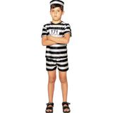 Fantasia Presidiário Preto E Branco Curto Infantil Com Chapéu P