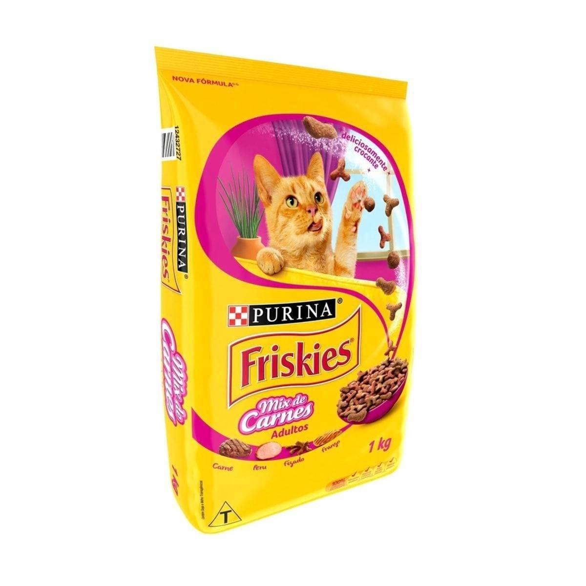 Ração Purina Friskies para Gatos Adultos Mix de Carne 1 kg