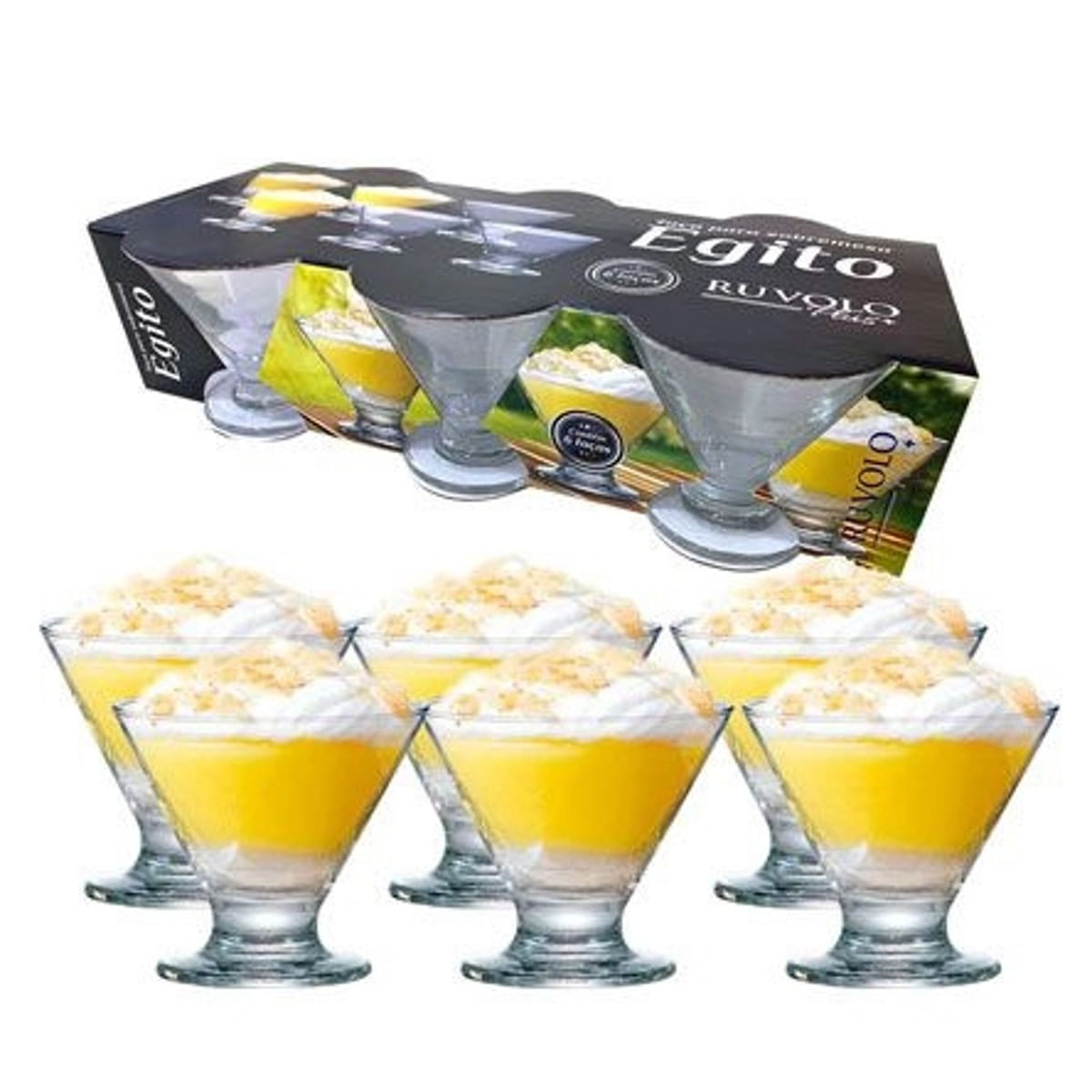 Jogo 4 Taça de Vidro Sobremesa Sorvete Milkshake Gelato Dolce Home