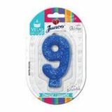 Vela de Aniversário Live Colors com Glitter Junco N.9 Azul Unidade